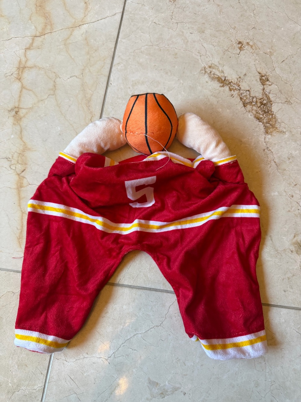 Dog Basketball Costume With Ball Pet Funny Dress Up Basketball Star Costume M